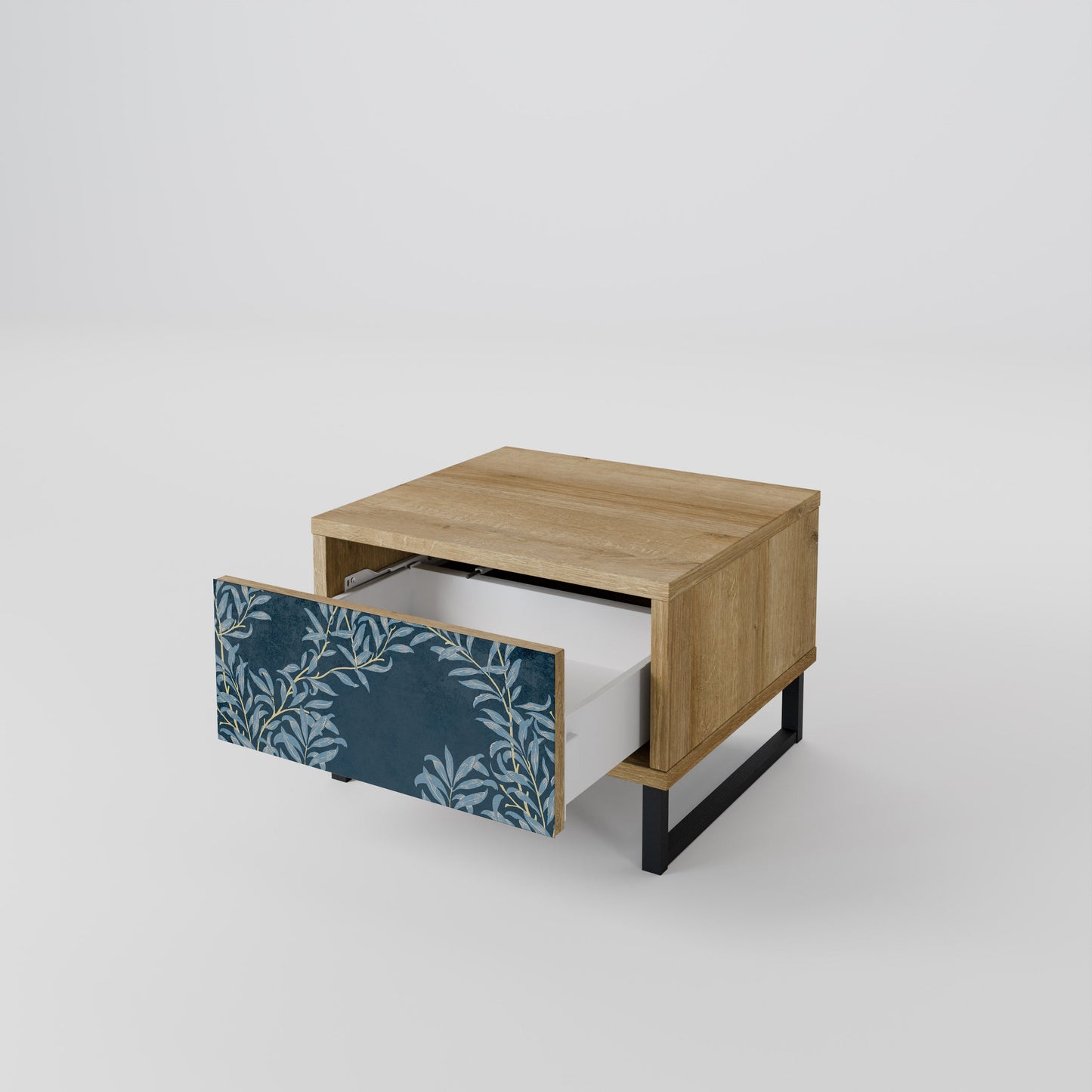 Comodino BLUE FOGLIE in effetto rovere