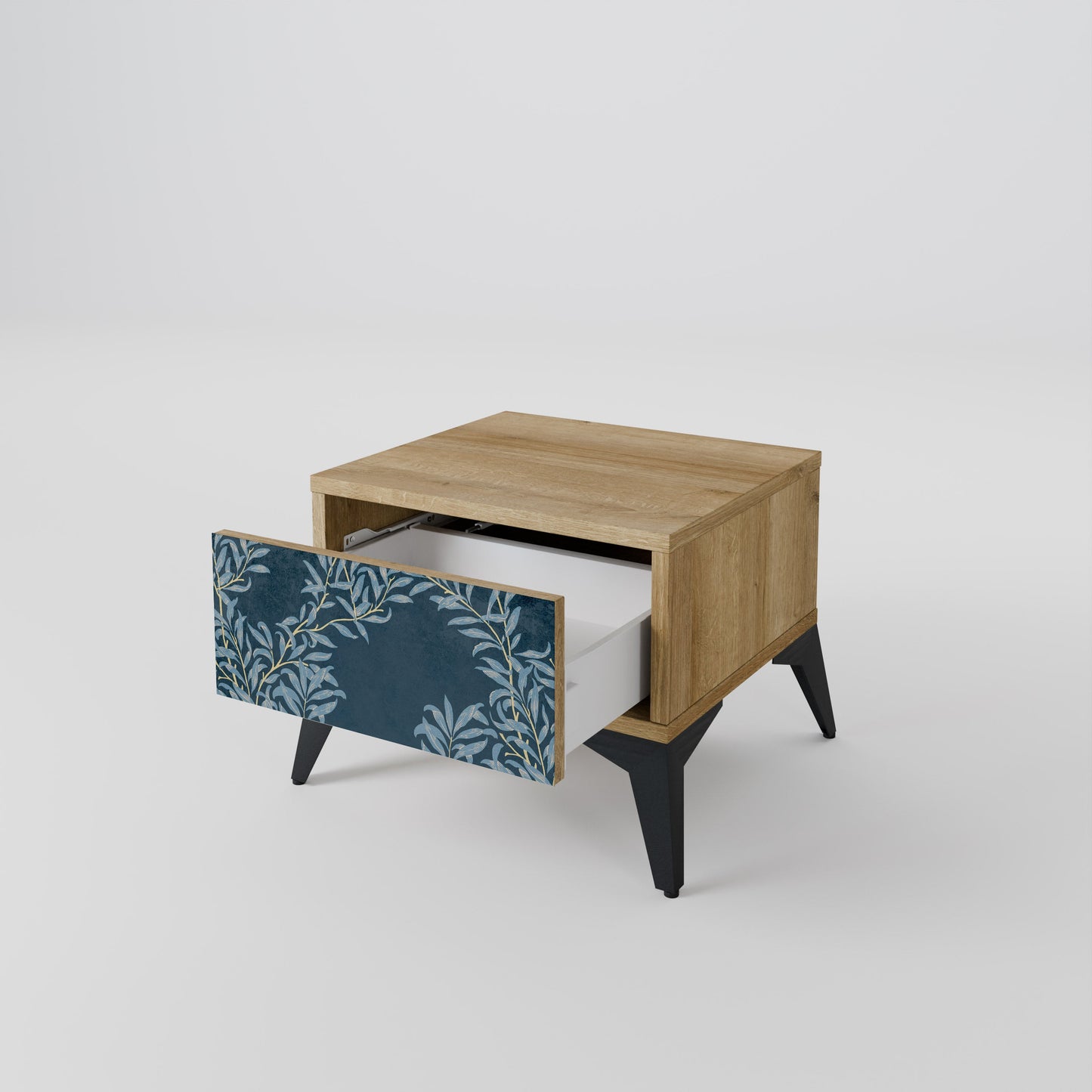 Comodino BLUE FOGLIE in effetto rovere