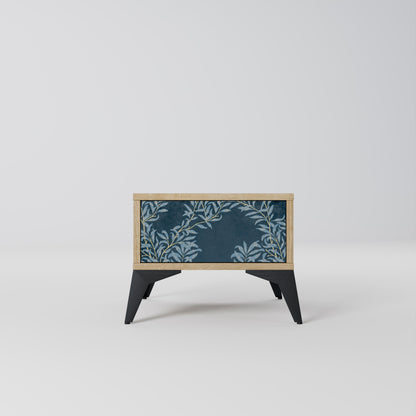 Comodino BLUE FOGLIE in effetto rovere