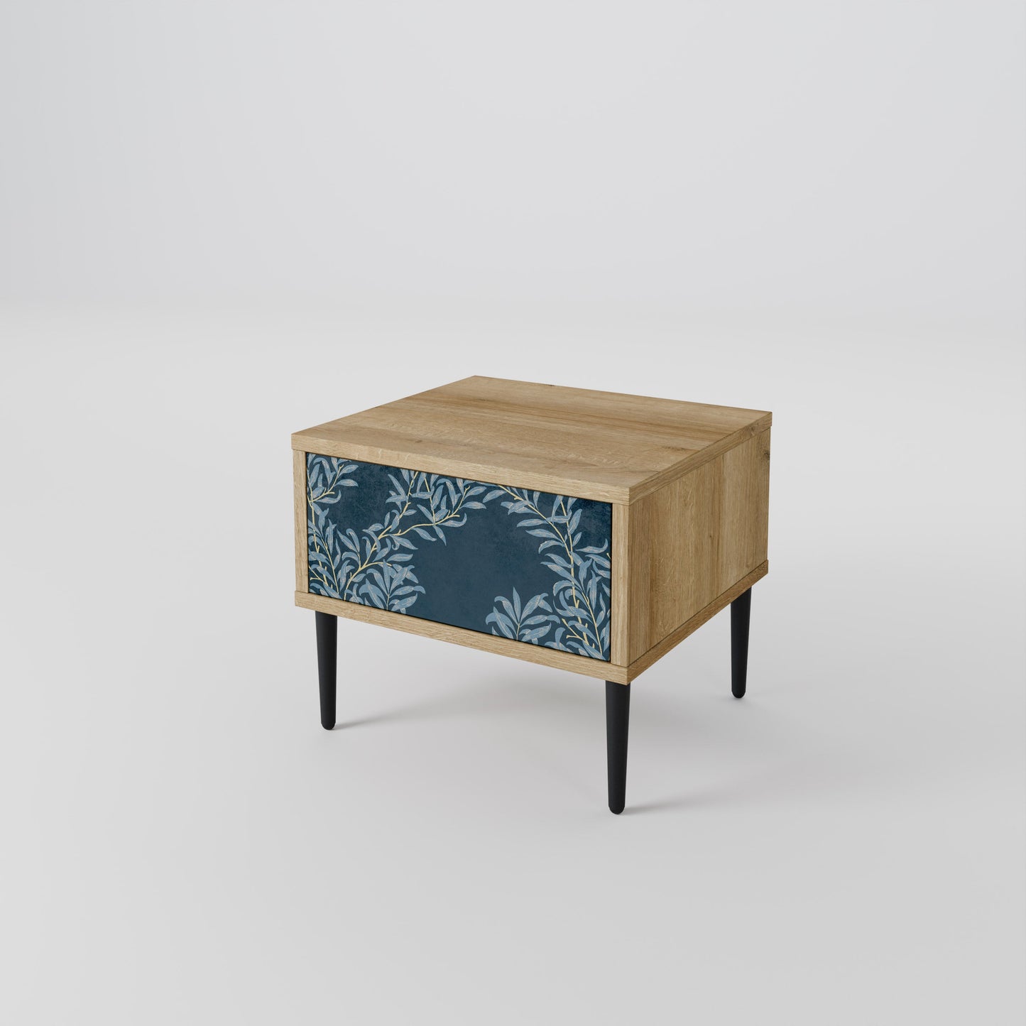 Comodino BLUE FOGLIE in effetto rovere