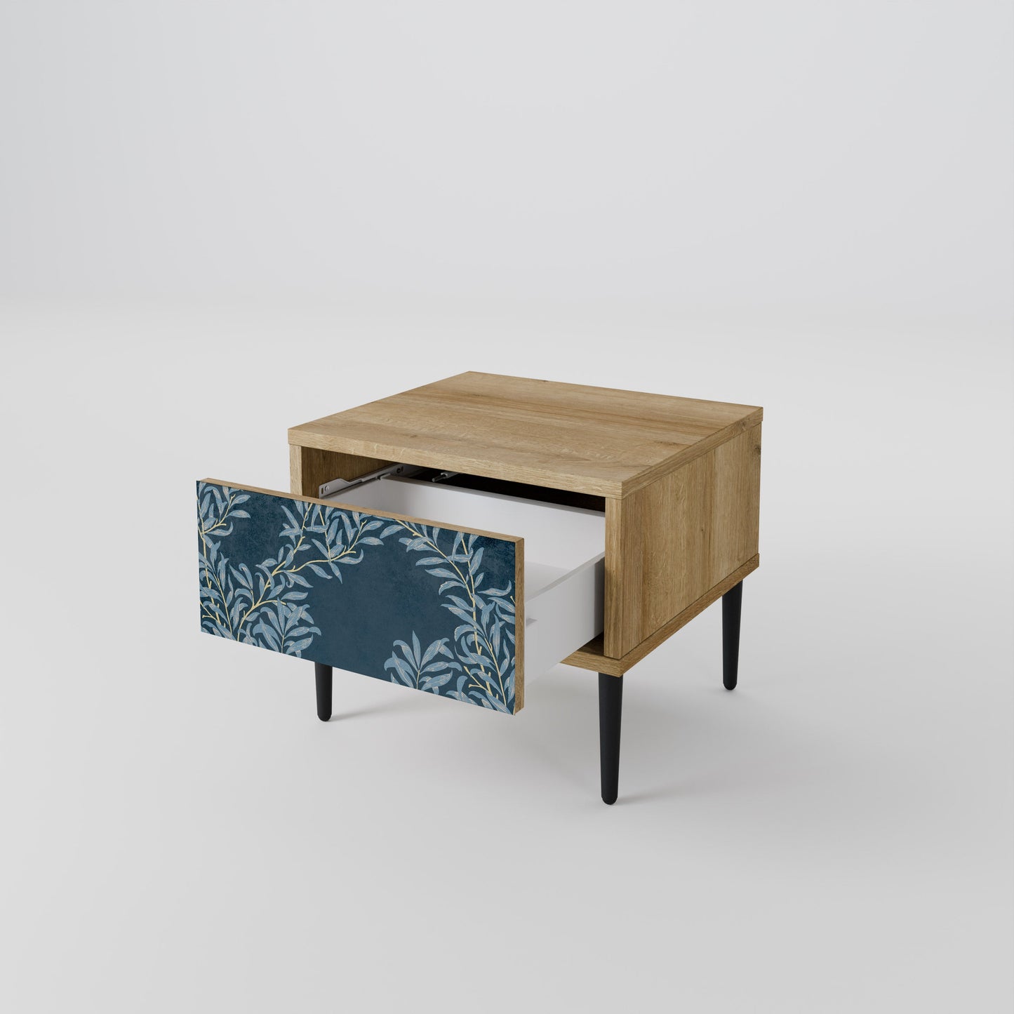 Comodino BLUE FOGLIE in effetto rovere