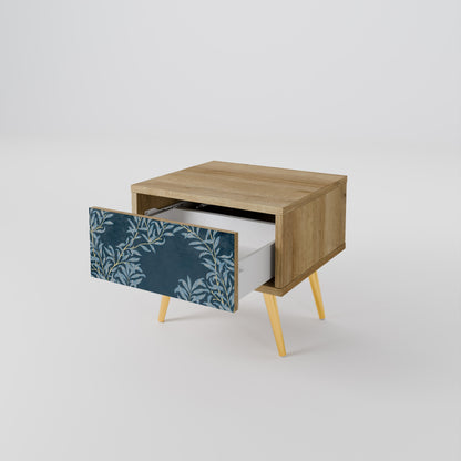 Comodino BLUE FOGLIE in effetto rovere