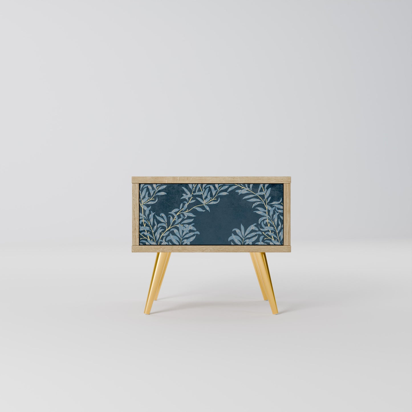 Comodino BLUE FOGLIE in effetto rovere