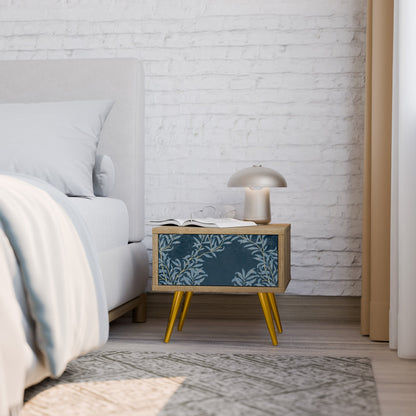 Comodino BLUE FOGLIE in effetto rovere
