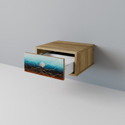 Comodino LUNAR SECRETS in effetto rovere