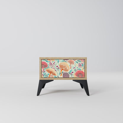 Comodino FUNGUS FANTASY in effetto rovere