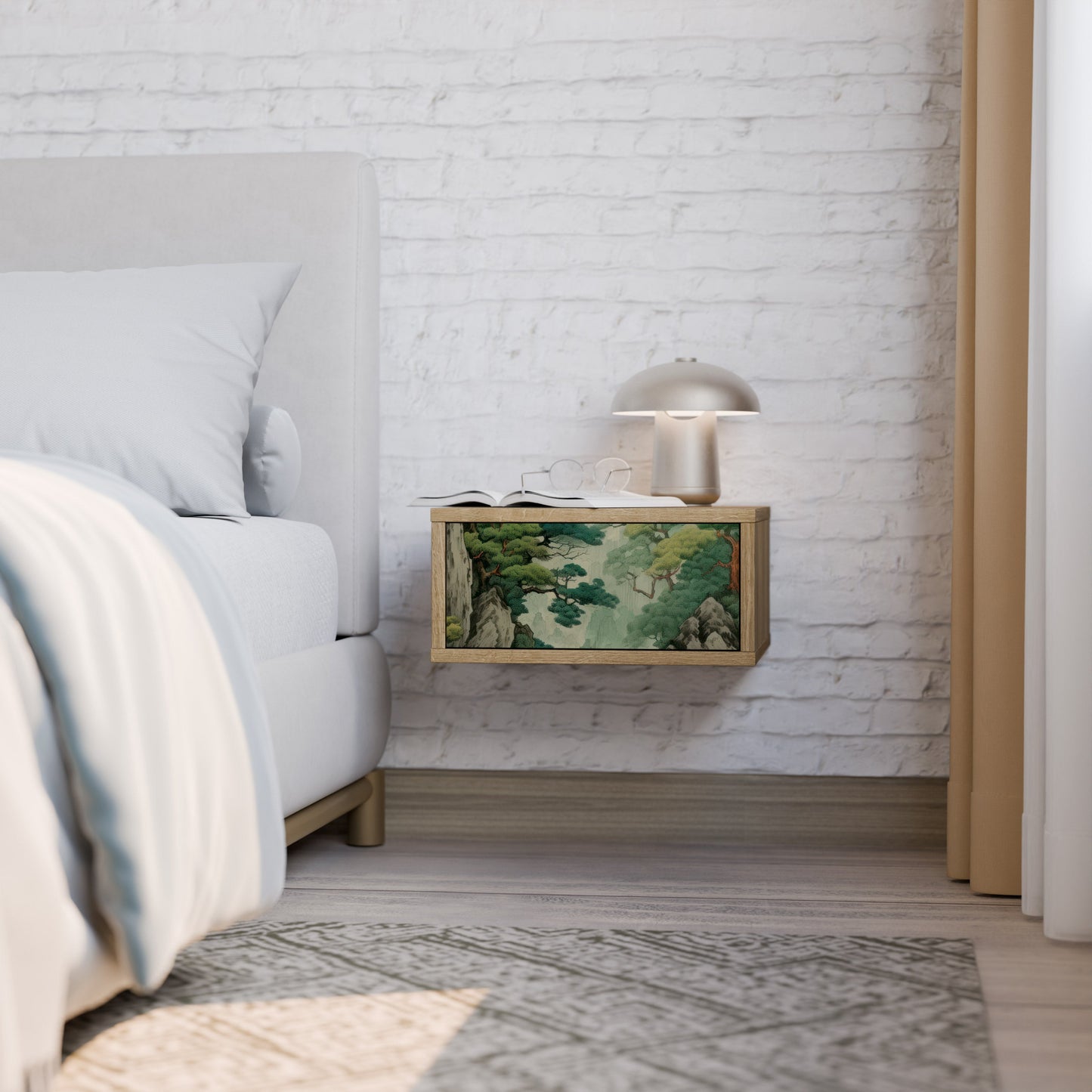 Comodino VERDURE ABYSS in effetto rovere