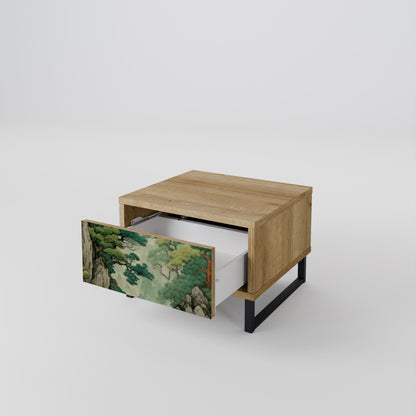 Comodino VERDURE ABYSS in effetto rovere