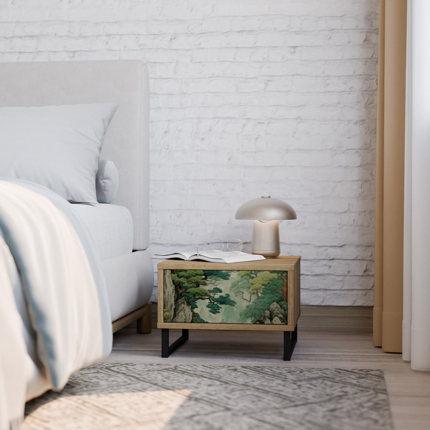 Comodino VERDURE ABYSS in effetto rovere