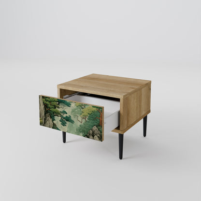 Comodino VERDURE ABYSS in effetto rovere
