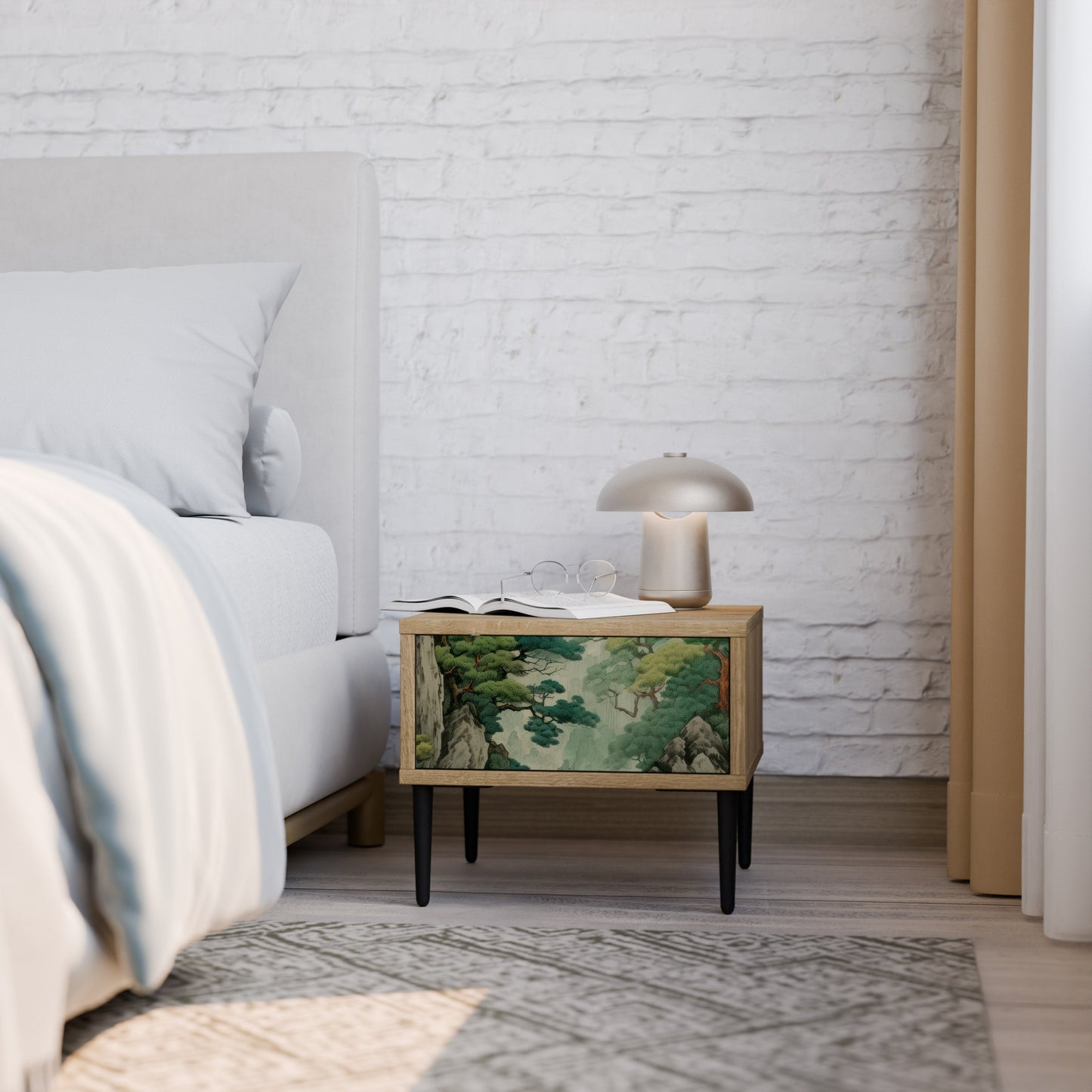 Comodino VERDURE ABYSS in effetto rovere