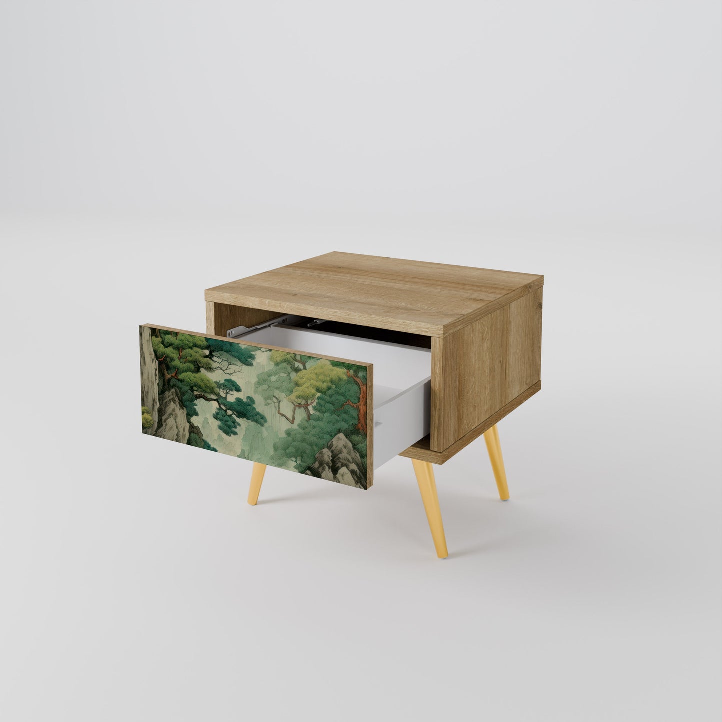 Comodino VERDURE ABYSS in effetto rovere