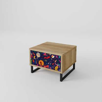 Comodino FESTIVE PLEASURES in effetto rovere