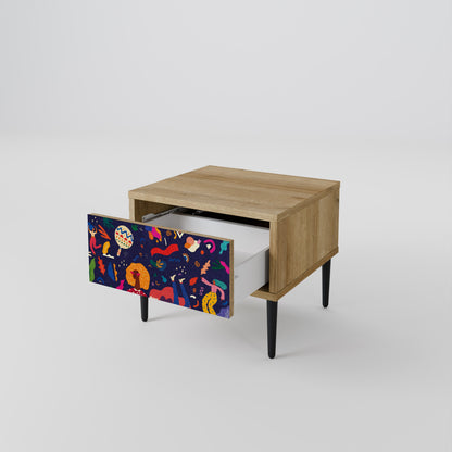 Comodino FESTIVE PLEASURES in effetto rovere