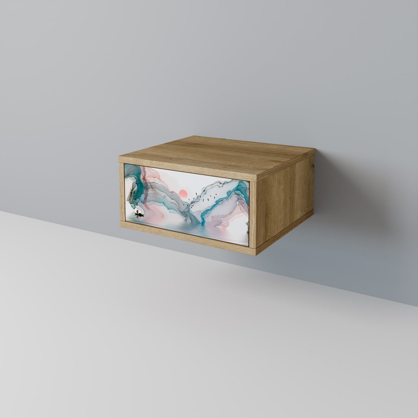 Comodino VELVET CROSSING in effetto rovere