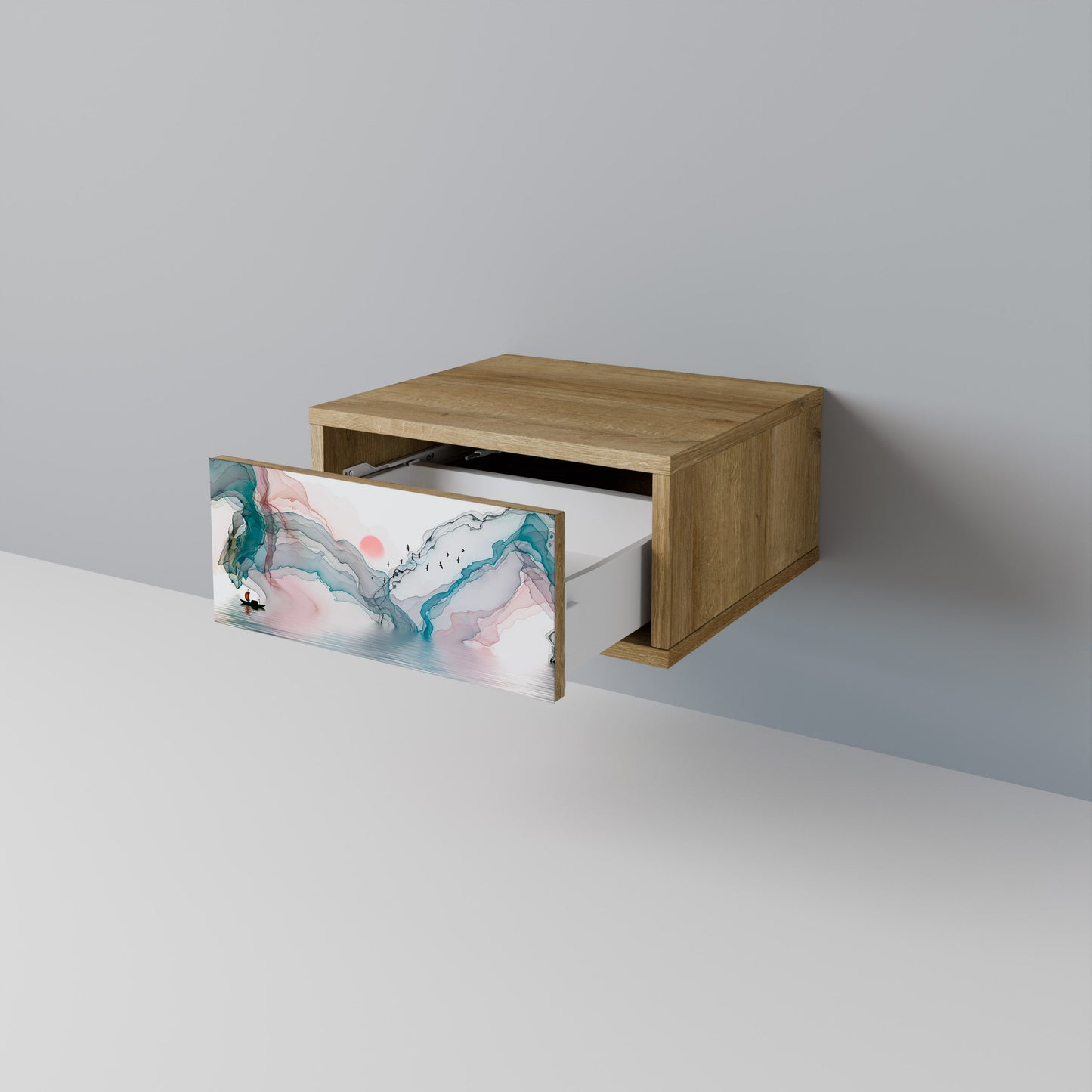 Comodino VELVET CROSSING in effetto rovere