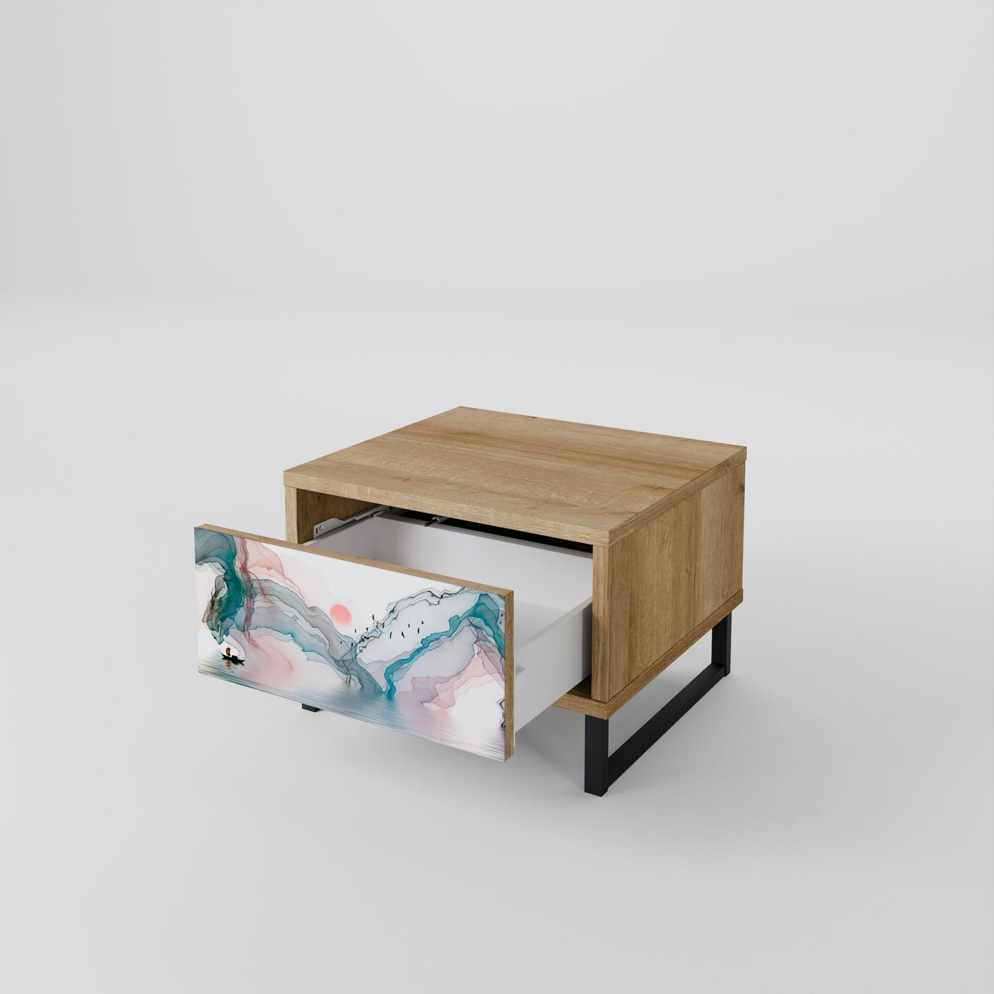 Comodino VELVET CROSSING in effetto rovere