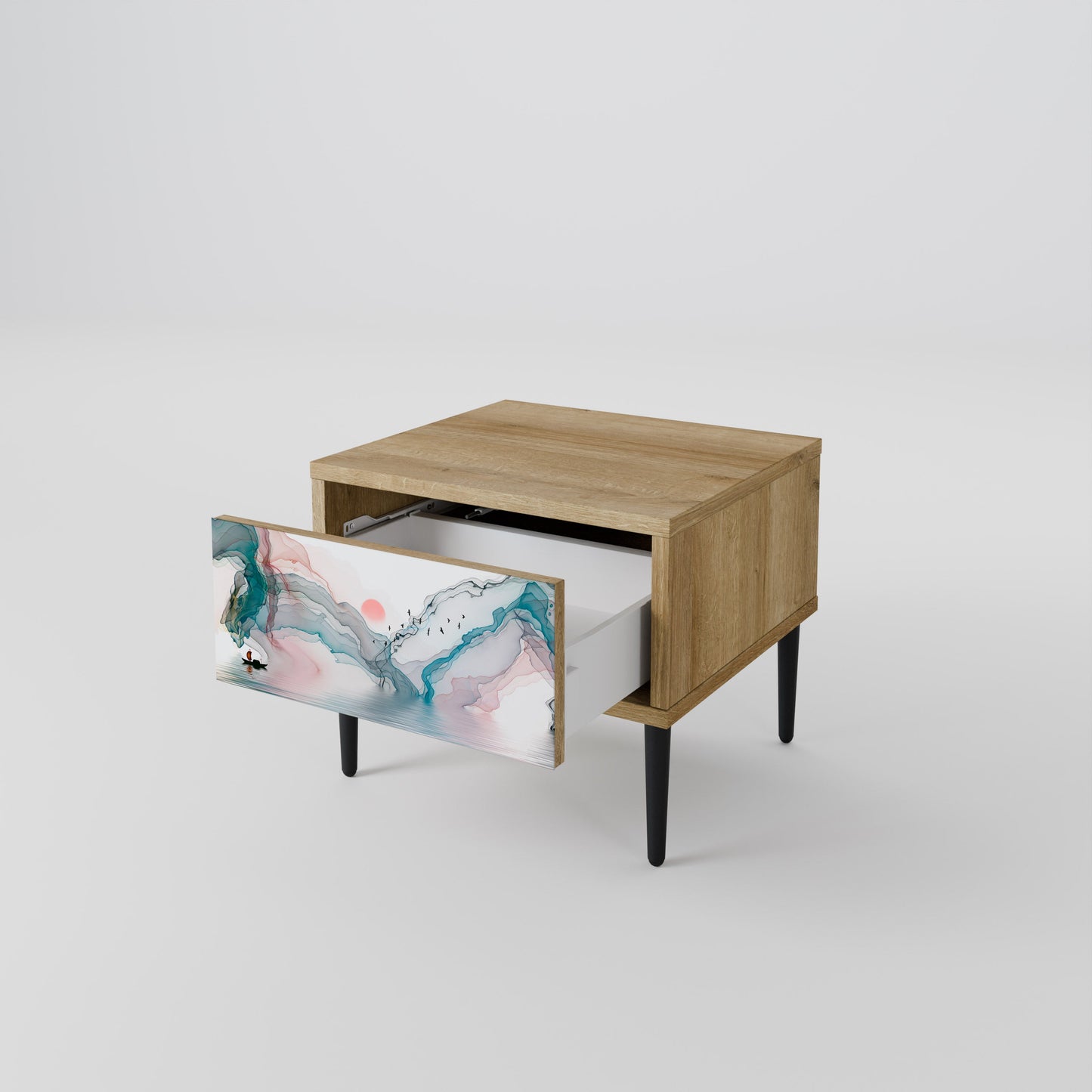 Comodino VELVET CROSSING in effetto rovere
