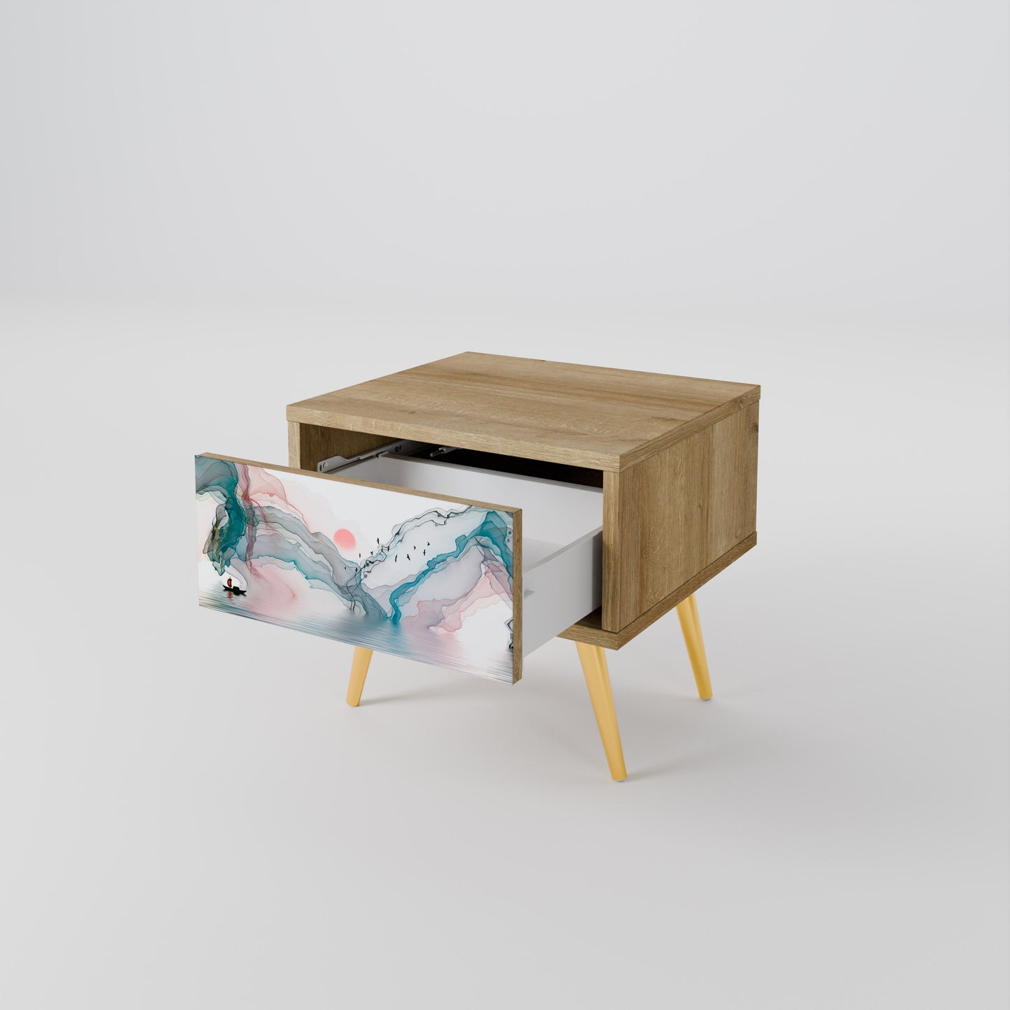 Comodino VELVET CROSSING in effetto rovere