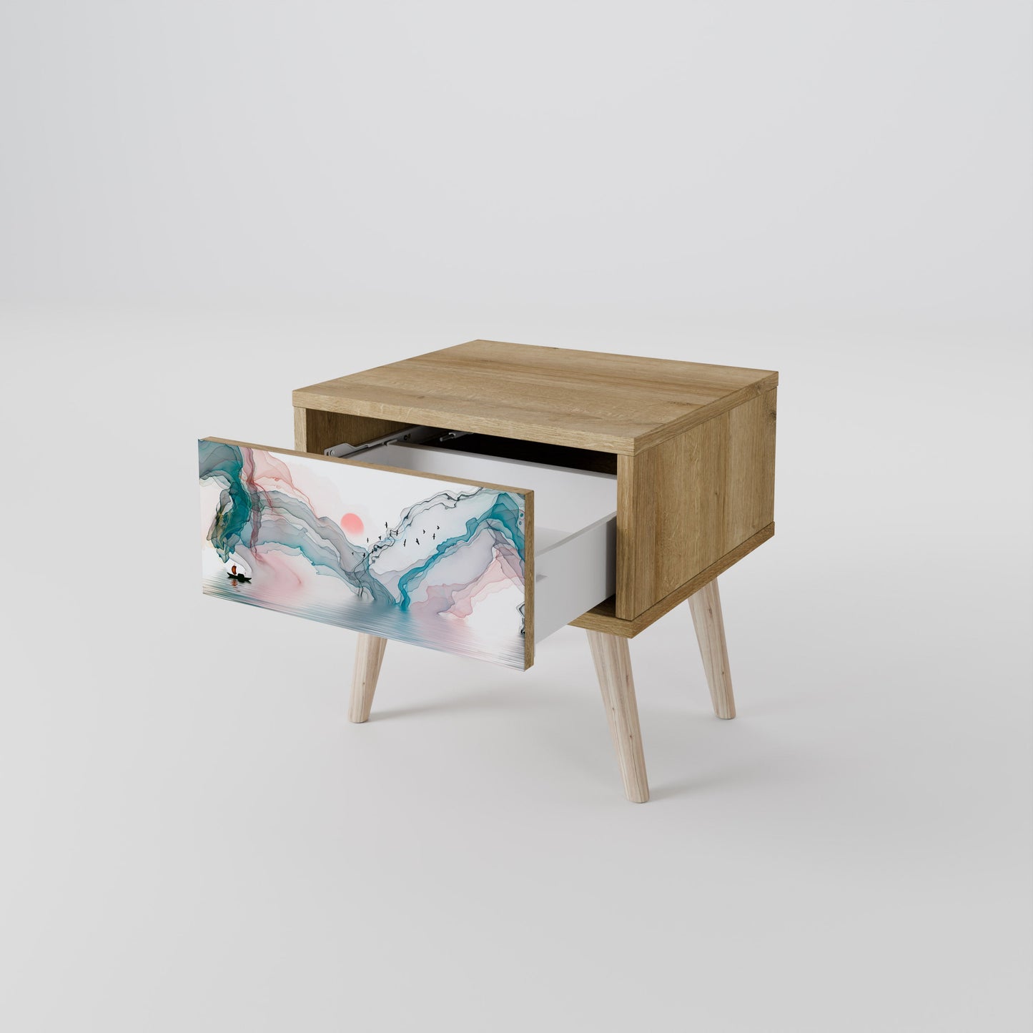 Comodino VELVET CROSSING in effetto rovere