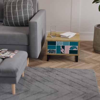 COMBINAZIONE DI FORME Comodino in effetto rovere