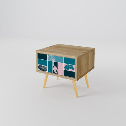 COMBINAZIONE DI FORME Comodino in effetto rovere