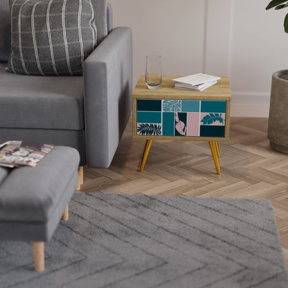 COMBINAZIONE DI FORME Comodino in effetto rovere