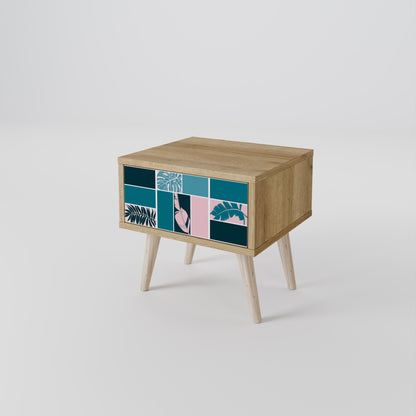 COMBINAZIONE DI FORME Comodino in effetto rovere