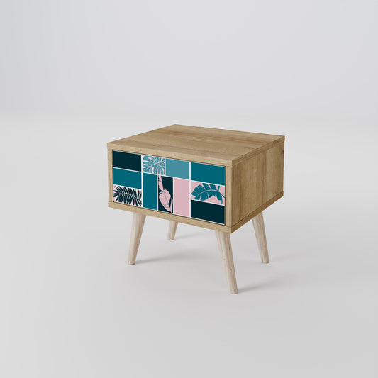 COMBINAZIONE DI FORME Comodino in effetto rovere