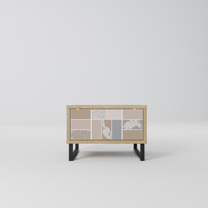 TROPICAL SHAPES Nightstand in Oak Effect