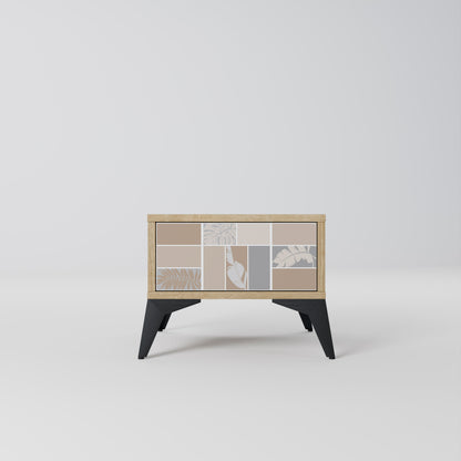 TROPICAL SHAPES Nightstand in Oak Effect