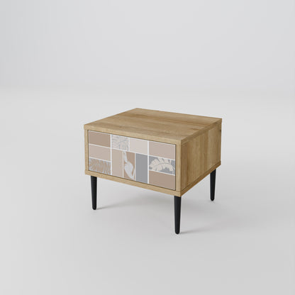 TROPICAL SHAPES Nightstand in Oak Effect
