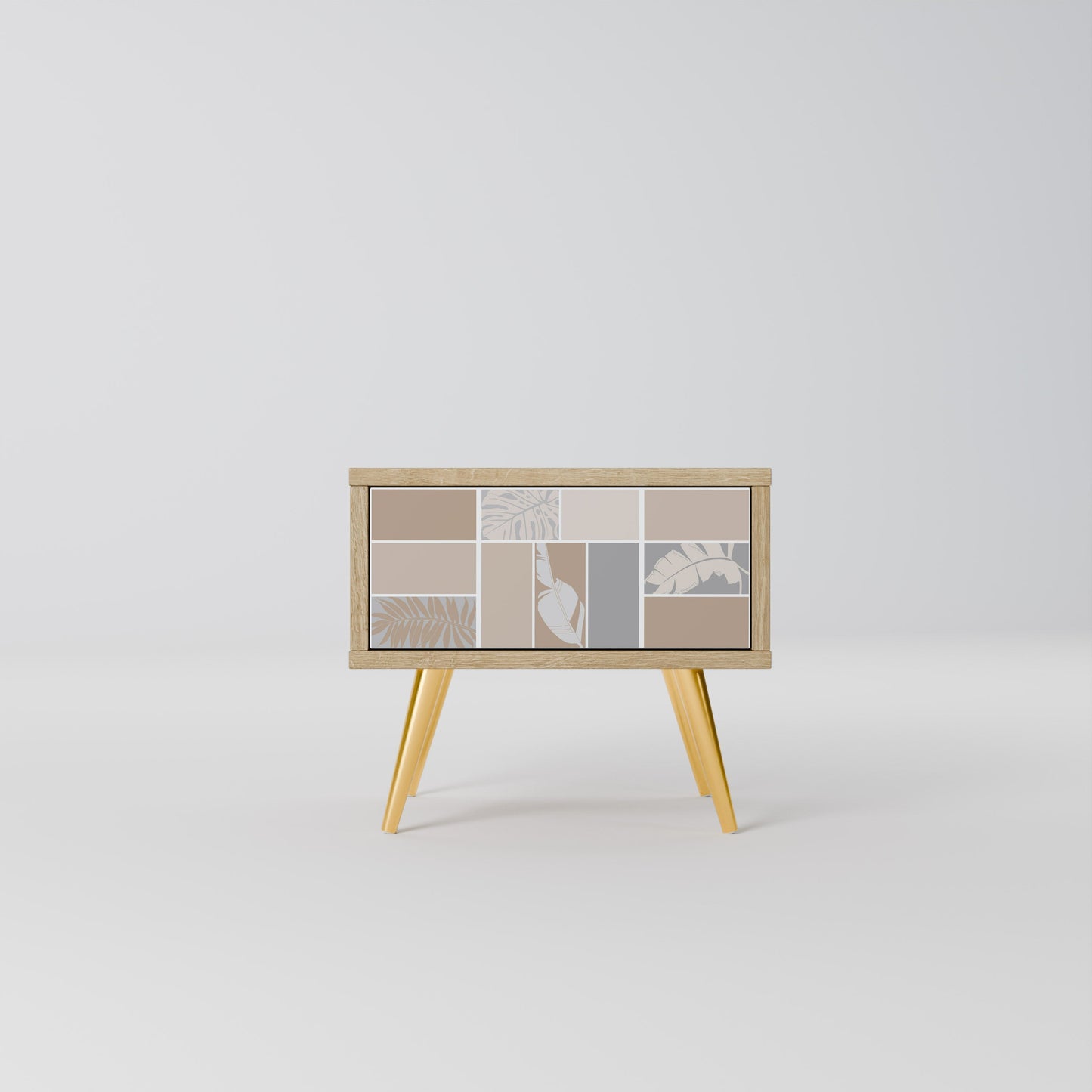 TROPICAL SHAPES Nightstand in Oak Effect
