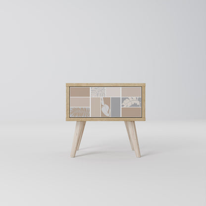 TROPICAL SHAPES Nightstand in Oak Effect