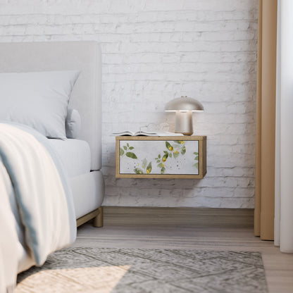 Comodino ELEGANT BOTANICS in effetto rovere