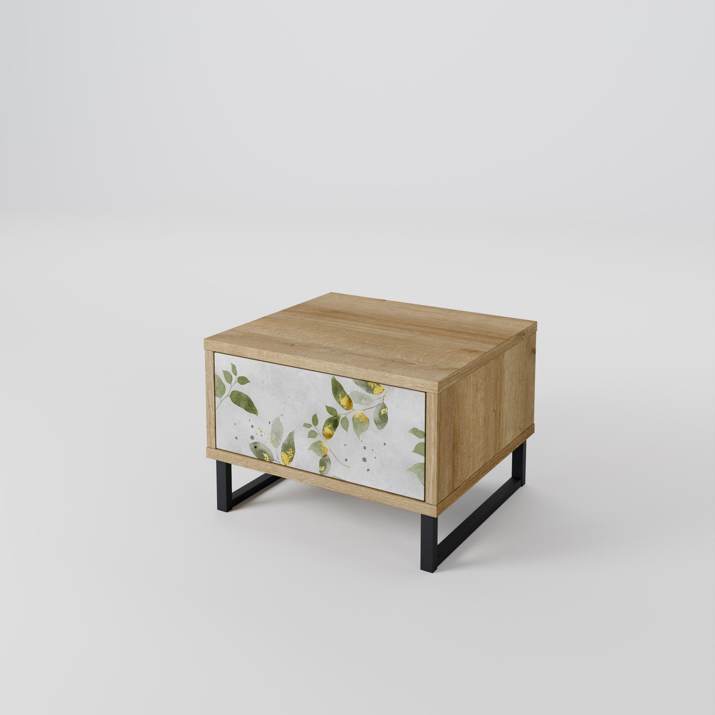 Comodino ELEGANT BOTANICS in effetto rovere
