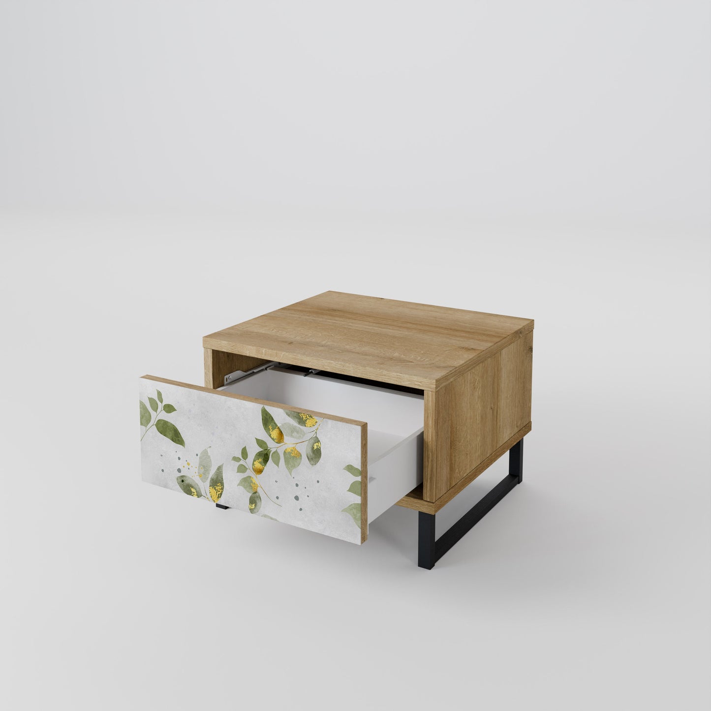 Comodino ELEGANT BOTANICS in effetto rovere
