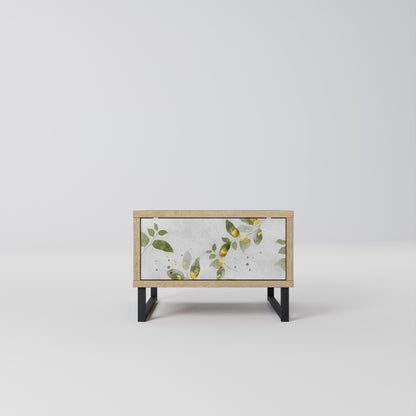 Comodino ELEGANT BOTANICS in effetto rovere