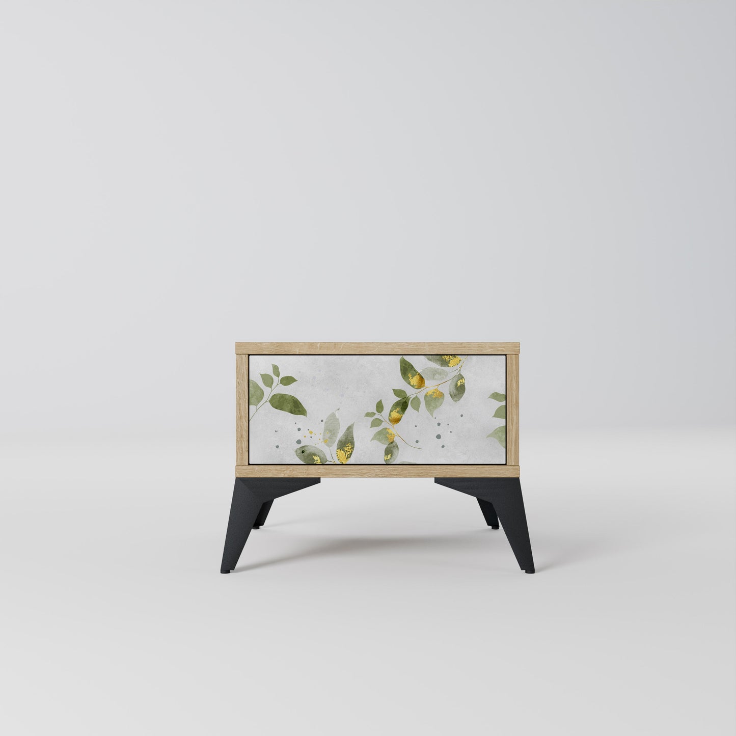 Comodino ELEGANT BOTANICS in effetto rovere