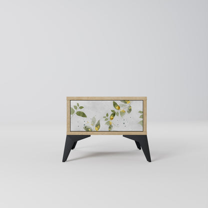 Comodino ELEGANT BOTANICS in effetto rovere