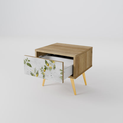 Comodino ELEGANT BOTANICS in effetto rovere
