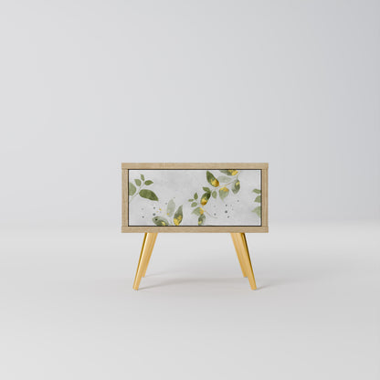 Comodino ELEGANT BOTANICS in effetto rovere