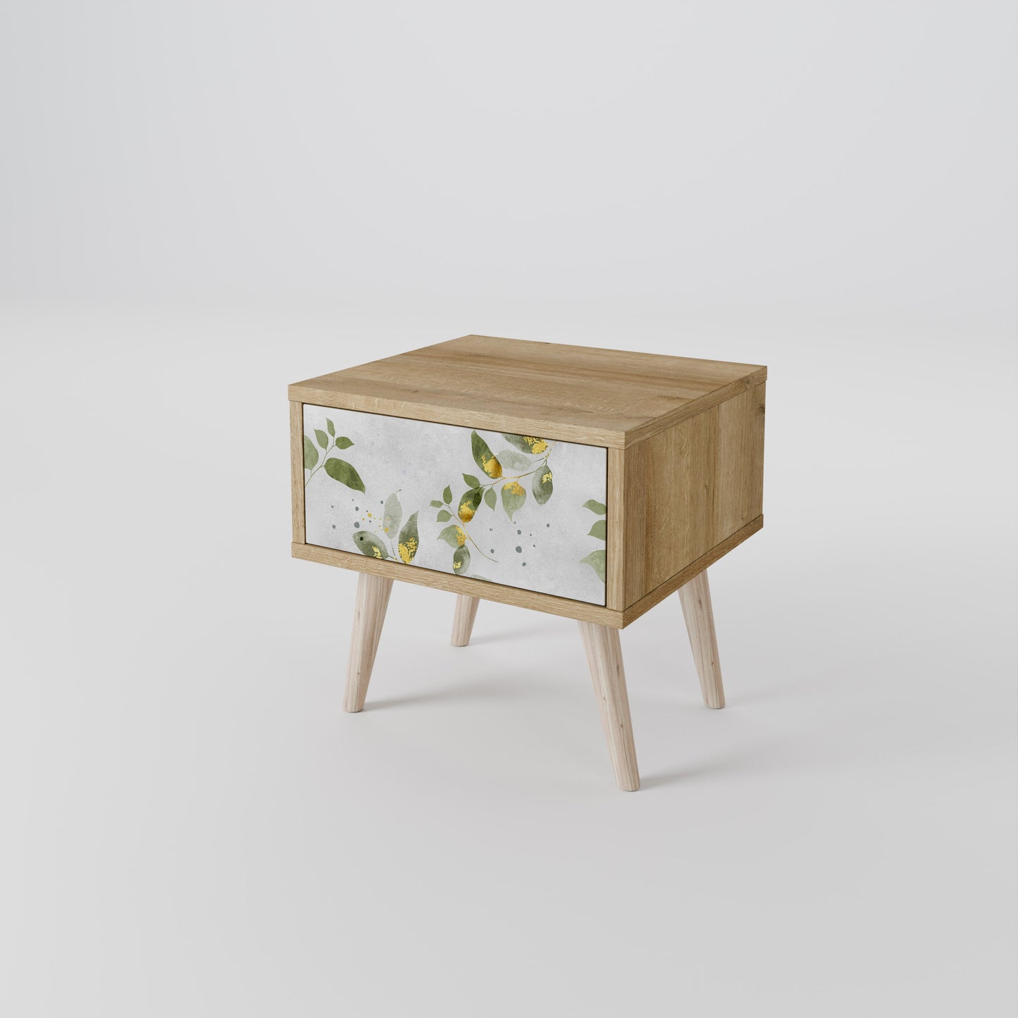 Comodino ELEGANT BOTANICS in effetto rovere