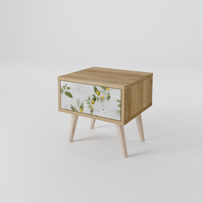 Comodino ELEGANT BOTANICS in effetto rovere