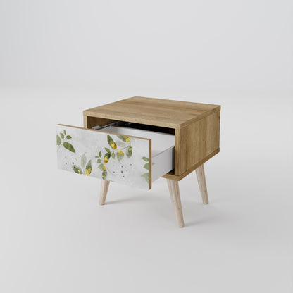 Comodino ELEGANT BOTANICS in effetto rovere