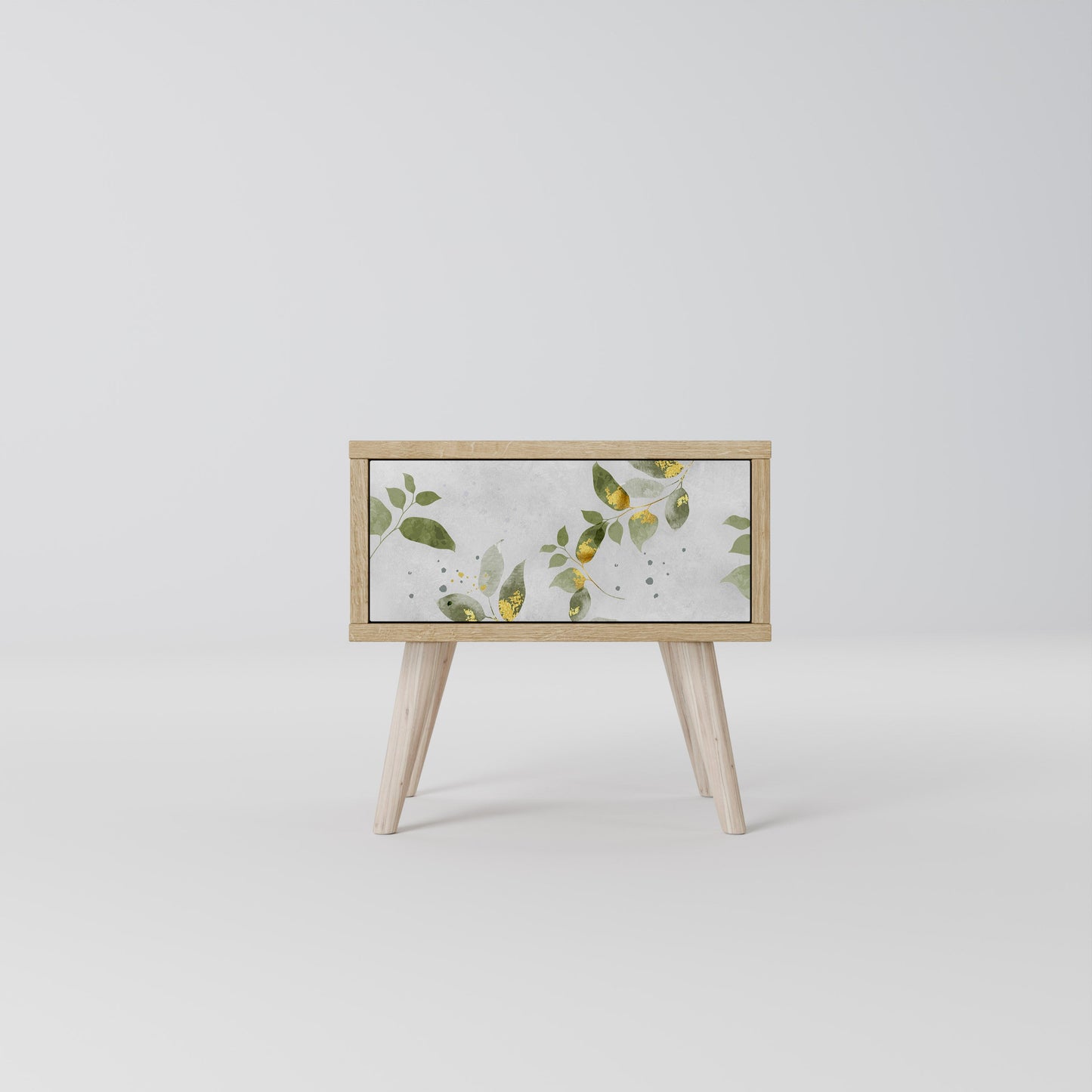 Comodino ELEGANT BOTANICS in effetto rovere