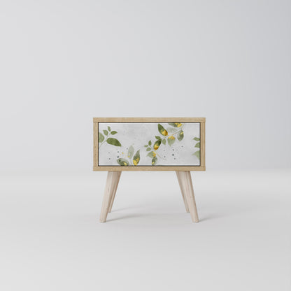 Comodino ELEGANT BOTANICS in effetto rovere