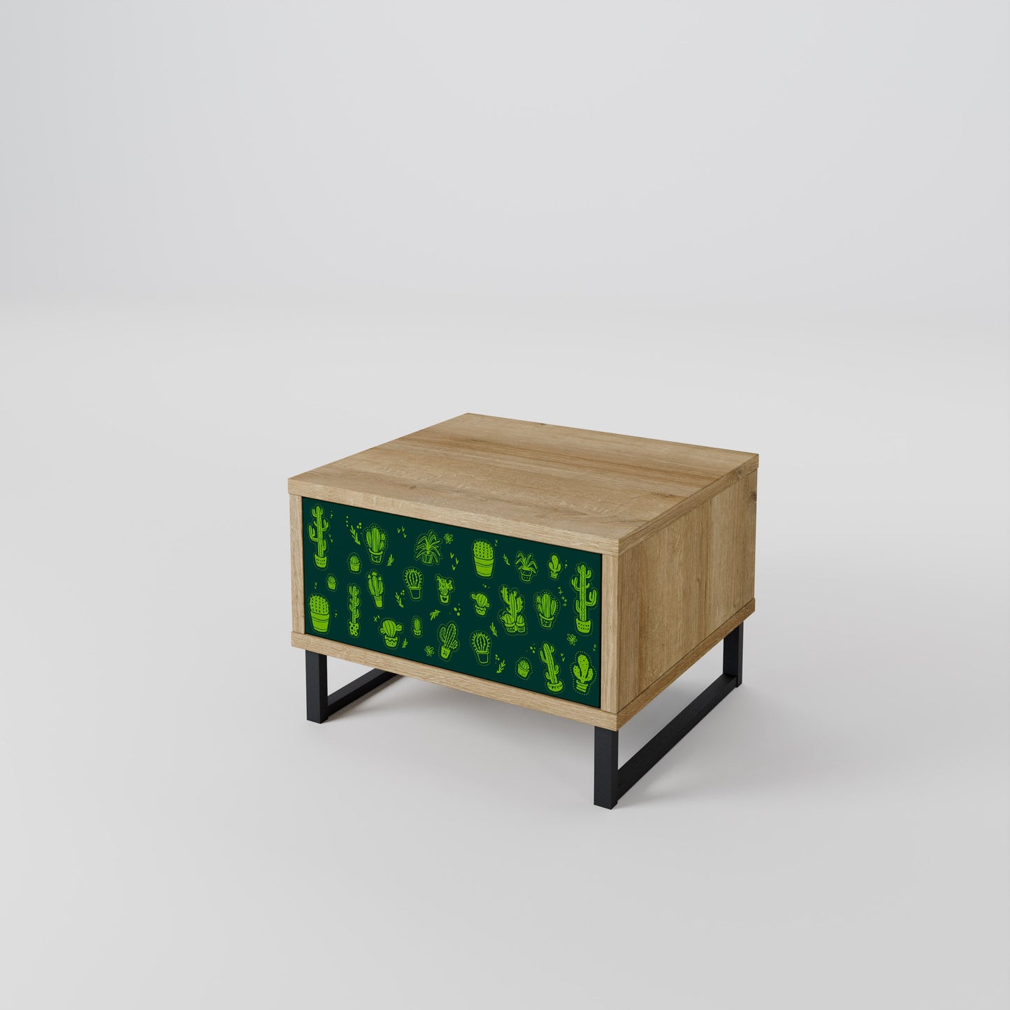 DESERT GREEN Nightstand in Oak Effect