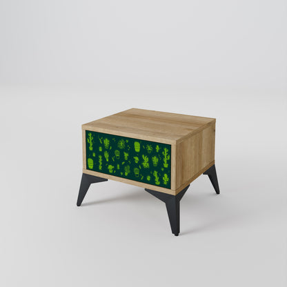 DESERT GREEN Nightstand in Oak Effect