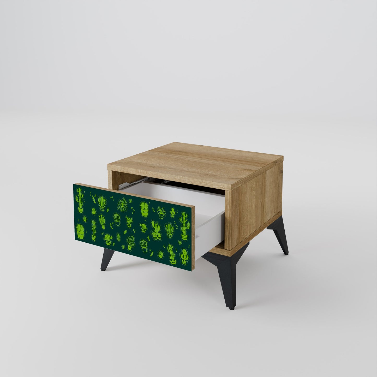 DESERT GREEN Nightstand in Oak Effect